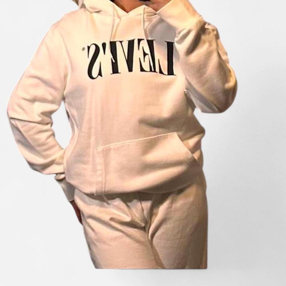 Levi's white hoodie with black lettering